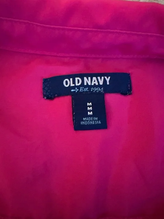 Old Navy Hot Pink Roll-Tab Top - Picture 3 of 6